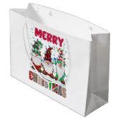 Grand Sac Cadeau Joyeux Noël Gnome Famille Funny Jeu de Noël Arbre (Dos Angle)