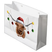 Grand Sac Cadeau Joyeux Noël Hielan Coo (Devant Angle)