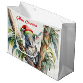 Grand Sac Cadeau Joyeux Noël Koala assis à Gumtree (Devant Angle)