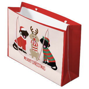 Grand Sac Cadeau Joyeux Noël Labrador Retriever Dogs