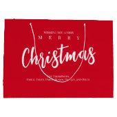 Grand Sac Cadeau Joyeux Noël mignon Whimsical Red Snowflake (Dos)