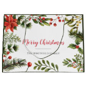 Grand Sac Cadeau Joyeux Noël Nom de famille Berries Green (Devant)