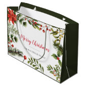 Grand Sac Cadeau Joyeux Noël Nom de famille Berries Green (Dos Angle)