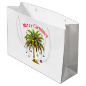 Grand Sac Cadeau Joyeux Noël Palm Tree Light Hawaiian Tropical (Dos Angle)