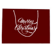 Grand Sac Cadeau Joyeux Noël rouge profond (Dos)