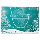 Grand Sac Cadeau Joyeux Noël Snowflakes Arbre Fleurs & Étoiles H