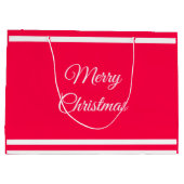 Grand Sac Cadeau Joyeux Noël Texte Nostalgique Rouge Blanc Modèle (Dos)