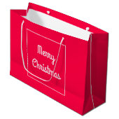 Grand Sac Cadeau Joyeux Noël Texte Nostalgique Rouge Blanc Modèle (Devant Angle)