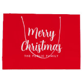 Grand Sac Cadeau Joyeux Noël Typographie Script Nom Modèle (Dos)
