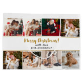 Grand Sac Cadeau Joyeux Noël Vert Élégant Photos Modernes (Dos)