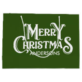 Grand Sac Cadeau Joyeux Noël vert personnalisé (Dos)