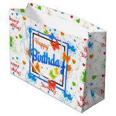 Grand Sac Cadeau Joyeux papillons d'anniversaire (Dos Angle)