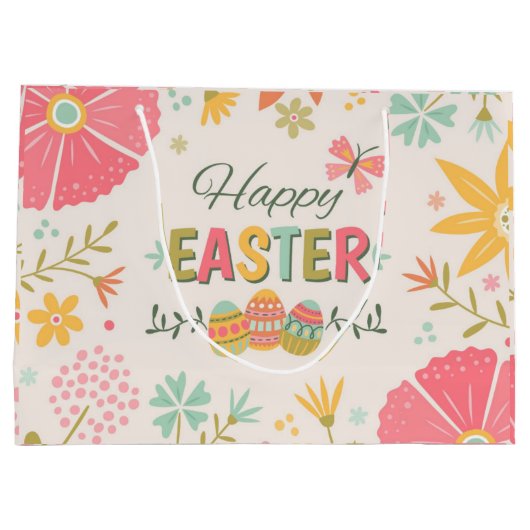 Grand Sac Cadeau Joyeux Pâques (Dos)