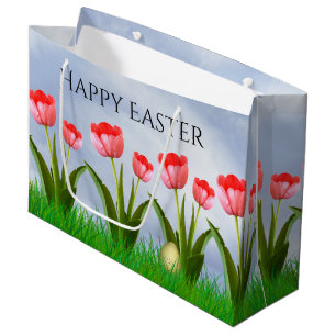 Grand Sac Cadeau Joyeux Pâques : Oeuf de photographie florale de T