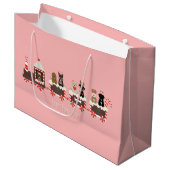 Grand Sac Cadeau Joyeux Pawlidays Chien Noël Train de vacances (Devant Angle)