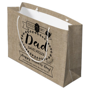 Grand Sac Cadeau Joyeux Père de la Fête Numéro 1 Un Père Monogramme