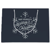 Grand Sac Cadeau Joyeux petit Noël - Flocon de neige (Devant)