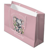 Grand Sac Cadeau Joyeux premier anniversaire aquarelle Koala (Devant Angle)
