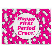 Grand Sac Cadeau Joyeux Premier Période Fête Hot Rose Cute Tampon P (Devant)