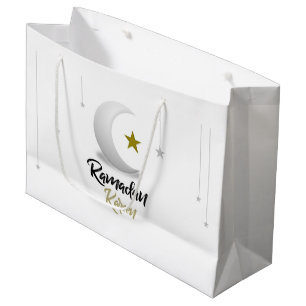 Grand Sac Cadeau Joyeux Ramadan Kareem Élégant cadeau du croissant 