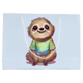 Grand Sac Cadeau Joyeux sourire assis sur une parcelle détendue (Dos)