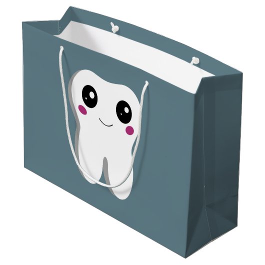Grand Sac Cadeau Joyeux sourire Dental Tooth Cute (Dos Angle)