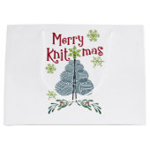 Grand Sac Cadeau Joyeux Tricot de Noël Knitmas (Devant)