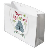 Grand Sac Cadeau Joyeux Tricot de Noël Knitmas (Dos Angle)