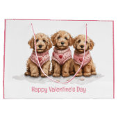 Grand Sac Cadeau Joyeux Valentines Day Goldendoodle Dogs (Dos)