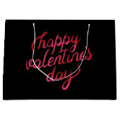 Grand Sac Cadeau Joyeux Valentines Jour Rouge Foil Script Romantiqu (Devant)