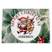 Grand Sac Cadeau Joyeux voeux de Noël Père Noël (Devant)