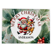 Grand Sac Cadeau Joyeux voeux de Noël Père Noël (Dos)