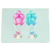 Grand Sac Cadeau Jumeaux Bébé Fille Garçon (Devant)