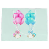 Grand Sac Cadeau Jumeaux Bébé Fille Garçon (Dos)