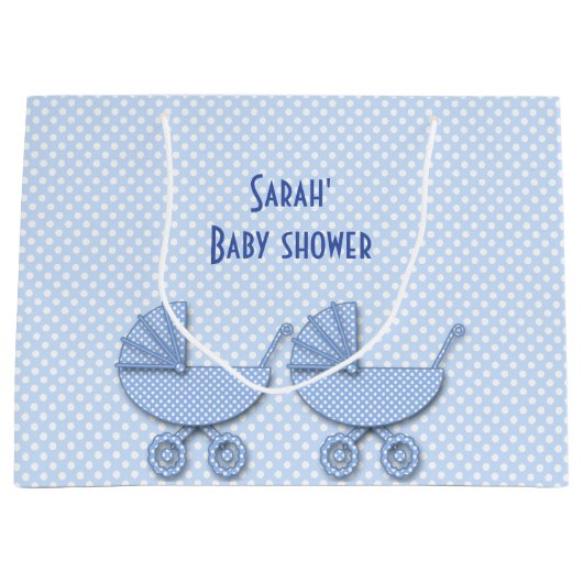 Grand Sac Cadeau jumeaux pois (Devant)