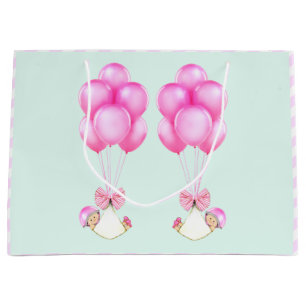 Grand Sac Cadeau Jumelles Fille