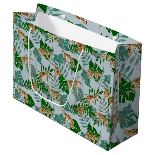 Grand Sac Cadeau Jungle exotique de Leo (Devant Angle)