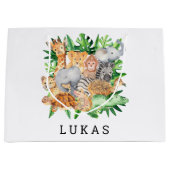 Grand Sac Cadeau Jungle Safari 1er anniversaire (Devant)