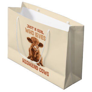 Grand Sac Cadeau Juste une fille qui aime les vaches Highland