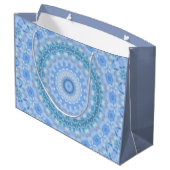 Grand Sac Cadeau Kaleidoscopic summer circle mosaic print blue colo (Dos Angle)