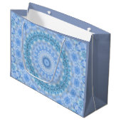 Grand Sac Cadeau Kaleidoscopic summer circle mosaic print blue colo (Devant Angle)