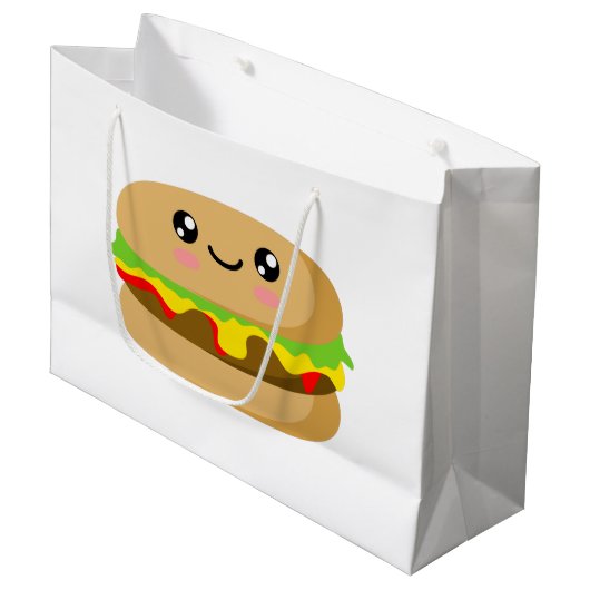 Grand Sac Cadeau Kawaii Burger (Devant Angle)