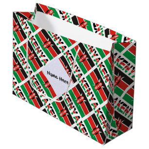 Grand Sac Cadeau Kenya Drapeau kenyan Personnalisé Nom
