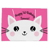 Grand Sac Cadeau Kitty Chat Anniversaire Fête Enfants (Dos)