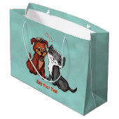Grand Sac Cadeau Kitty et Puppy, Modifier votre texte (Dos Angle)