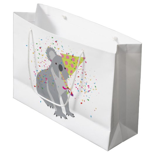 Grand Sac Cadeau Koala - Animaux ayant une fête (Devant Angle)