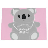 Grand Sac Cadeau Koala Baby shower fille (Devant)
