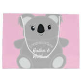 Grand Sac Cadeau Koala Baby shower fille (Dos)