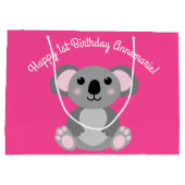 Grand Sac Cadeau Koala Bear Cute Kid Anniversaire (Dos)