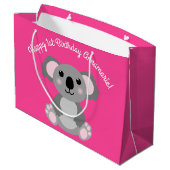 Grand Sac Cadeau Koala Bear Cute Kid Anniversaire (Dos Angle)